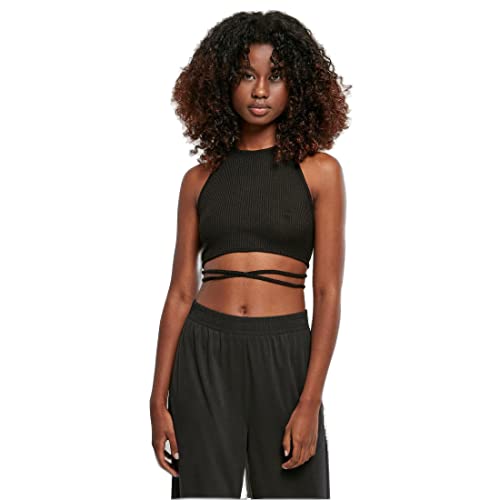 Urban Classics Damen Dames Rib Trapeze Cropped Top T Shirt, Schwarz, L EU von Urban Classics