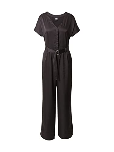 Urban Classics Women's Ladies Satin Wide Leg Belt Jumpsuit, Black, S von Urban Classics