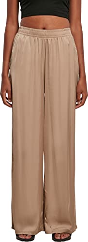 Urban Classics Women's TB5060-Ladies Satin Wide Leg Pants, softtaupe, XS von Urban Classics