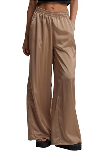 Urban Classics Damen Ladies Satin Wide Leg Pants softtaupe, XS Urban Classics Damen Ladies Satin Wide Leg Pants softtaupe, XS von Urban Classics