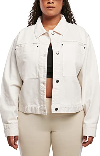 Urban Classics Women's TB4781-Ladies Short Boxy Worker Jacket Jacke, White, M von Urban Classics