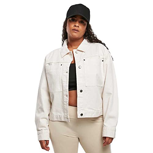Urban Classics Damen Ladies Short Boxy Worker Jacket White, M von Urban Classics