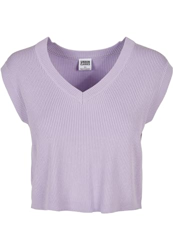 Urban Classics Women's TB4787-Ladies Short Knittd Slip On Pullover Sweater, Lilac, L von Urban Classics