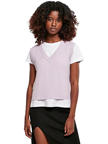 Urban Classics Women's TB4787-Ladies Short Knittd Slip On Pullover Sweater, Lilac, L von Urban Classics