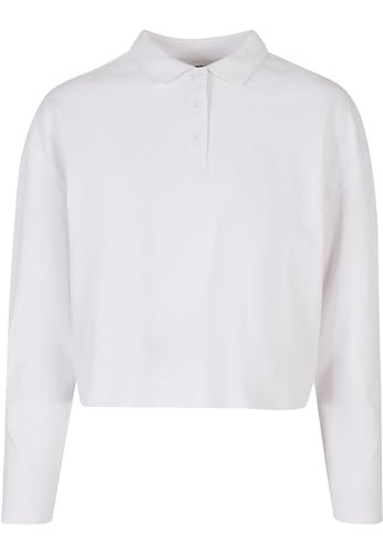 Urban Classics Women's Ladies Short Oversized Polo Longsleeve T-Shirt, White, 4XL von Urban Classics