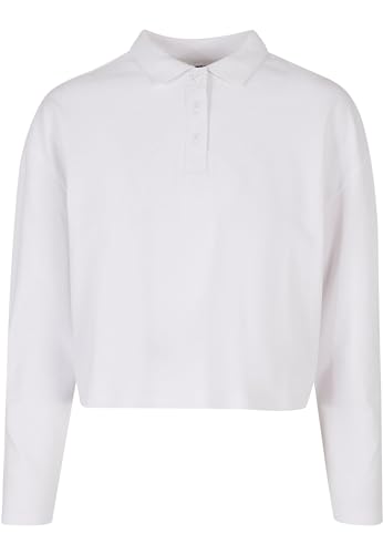 Urban Classics Women's Ladies Short Oversized Polo Longsleeve T-Shirt, White, M von Urban Classics