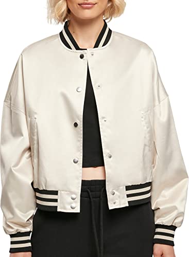 Urban Classics Women's TB5037-Ladies Short Oversized Satin College Jacket Jacke, softseagrass, 4XL von Urban Classics