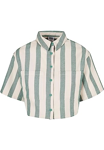 Urban Classics Women's Ladies Short Oversized Stripe Shirt, greenlancer/softseagrass, 3XL von Urban Classics