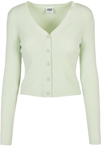 Urban Classics Women's TB4806-Ladies Short Rib Knit Cardigan Sweater, lightmint, M von Urban Classics