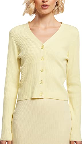 Urban Classics Women's TB4806-Ladies Short Rib Knit Cardigan Sweater, softyellow, S von Urban Classics