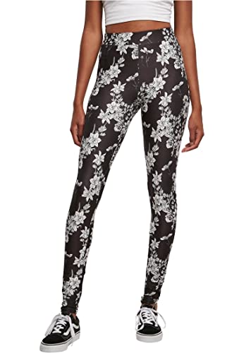Urban Classics Damen Yogahose, Klassisch, Blackflower, XL von Urban Classics