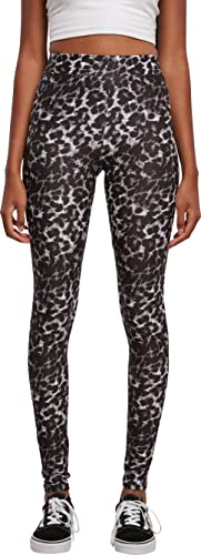 Urban Classics Damen Ladies Soft AOP Leggings Yoga Pants, blackleo, 4XL von Urban Classics