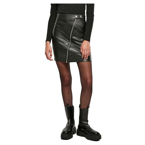 Urban Classics Damen Ladies Synthetic Leather Biker Skirt, Schwarz, L EU von Urban Classics