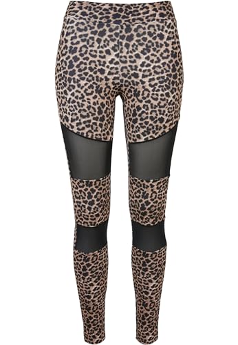 Urban Classics Damen Ladies Tech Mesh Aop Leggings Yoga Pants, Leo, XL EU von Urban Classics