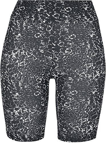 Urban Classics Women's TB5012-Ladies Tie Dye High Waist Cycle Shorts, Black/White, S von Urban Classics