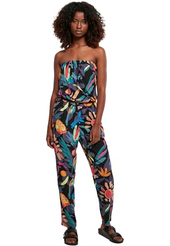 Urban Classics Damen Ladies Viscose Bandeau Jumpsuit blackfruity, XS Urban Classics Damen Ladies Viscose Bandeau Jumpsuit blackfruity, XS von Urban Classics