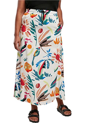 Urban Classics Damen Ladies Viscose Midi Skirt Rock, whitesandfruity, S Urban Classics Damen Ladies Viscose Midi Skirt Rock, whitesandfruity, S von Urban Classics