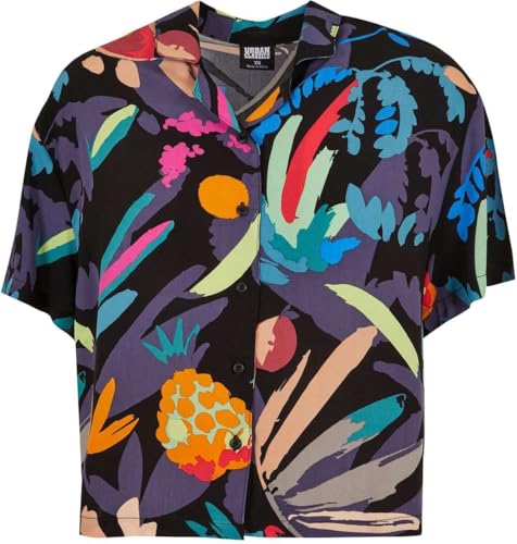 Urban Classics Damen Ladies Viscose Resort Shirt Hemd, blackfruity, XXL von Urban Classics