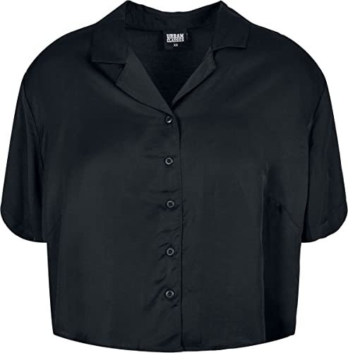 Urban Classics Damen Dames Viscose Satijn Resort Shirt Hemd, Schwarz, XL EU von Urban Classics