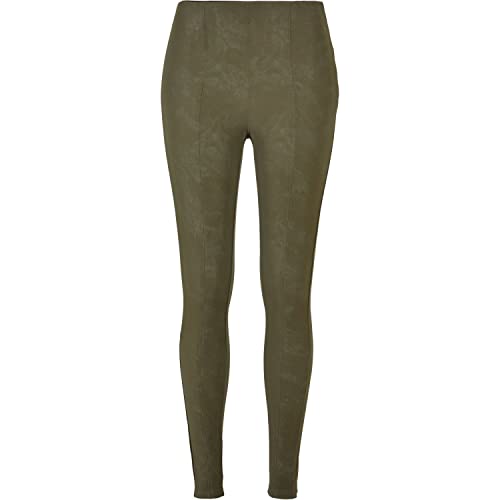 Urban Classics Damen Ladies Washed Faux Leather Pants, Olive, L von Urban Classics