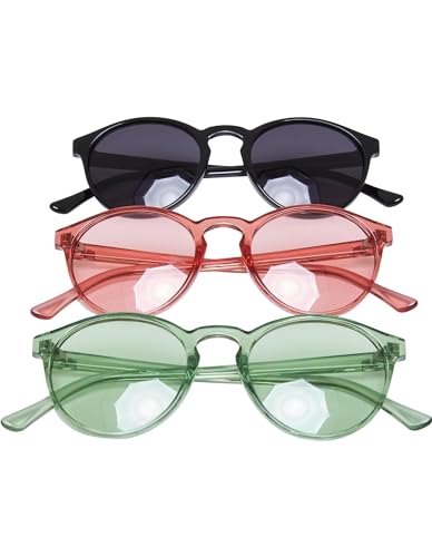 Urban Classics Women's TB3366-Sunglasses Cypress 3-Pack Sonnenbrille, Black/palepink/vintagegreen, one Size von Urban Classics