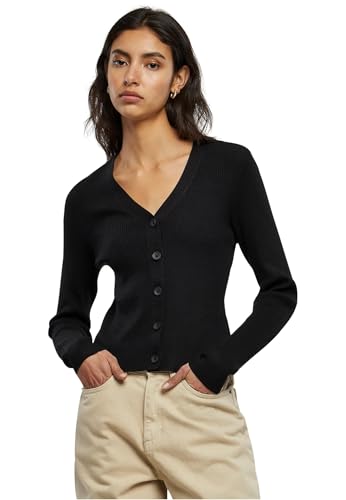 Urban Classics Women's Ladies Short Rib Knit Cardigan Sweater, Black, XXL von Urban Classics