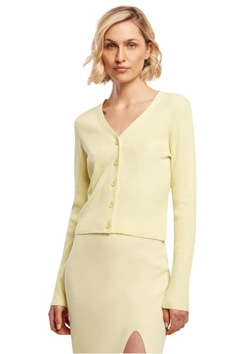 Urban Classics Women's TB4806-Ladies Short Rib Knit Cardigan Sweater, softyellow, XXL von Urban Classics