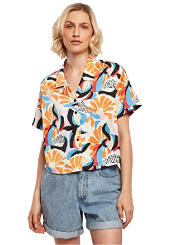 Urban Classics Damen Ladies AOP Satin Resort Shirt magicmangoabstract, 3XL Urban Classics Damen Ladies AOP Satin Resort Shirt magicmangoabstract, 3XL von Urban Classics