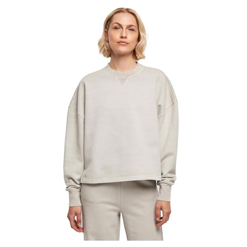 Urban Classics Damen Ladies Heavy Terry Garment Dye Crewneck warmgrey, XXL von Urban Classics