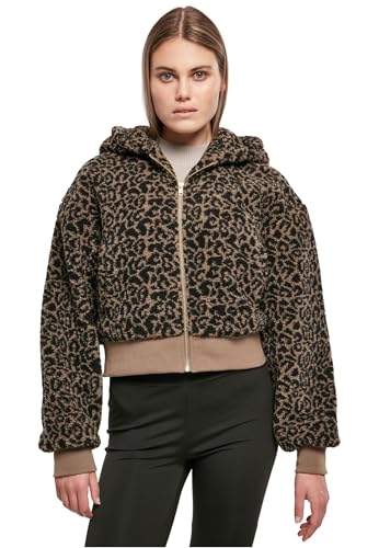 Urban Classics Damen Ladies Short Oversized AOP Sherpa Jacket darktaupeleo, XXL von Urban Classics