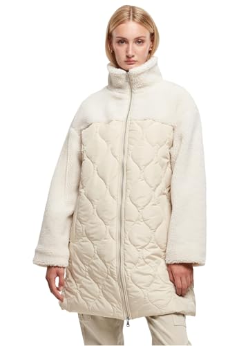 Urban Classics Damen Ladies Oversized Sherpa Quilted Coat softseagrass/whitesand, 4XL von Urban Classics