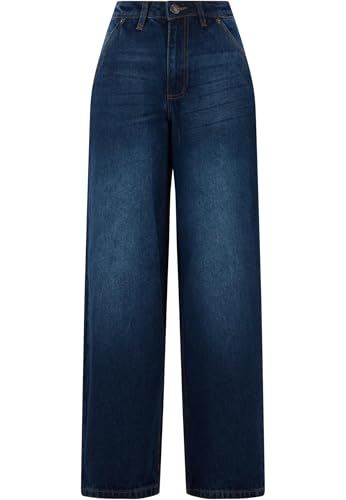Urban Classics Ladies Tapered Baggy Jeans New Dark Blue Washed, 28 Urban Classics Ladies Tapered Baggy Jeans New Dark Blue Washed, 28 von Urban Classics