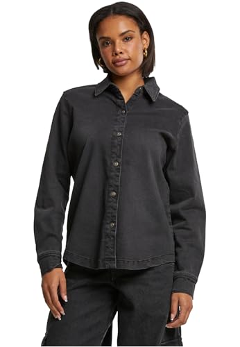 Urban Classics Ladies Denim Shirt Black Washed, M Urban Classics Ladies Denim Shirt Black Washed, M von Urban Classics