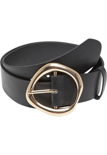 Urban Classics Women's TB7210-Organic Buckle Shaped Synthetic Leather Belt, Black/Gold, L/XL Urban Classics Women's TB7210-Organic Buckle Shaped Synthetic Leather Belt, Black/Gold, L/XL von Urban Classics