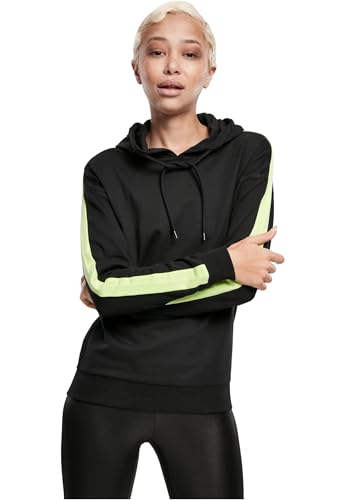Urban Classics Ladies Neon Shoulder Stripe Hoody Black/electriclime L von Urban Classics