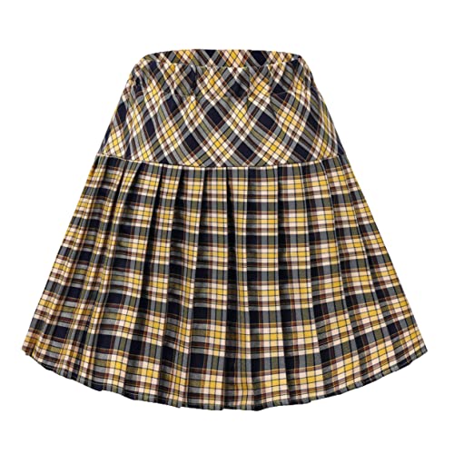 Damen Elastische Taille Plaid Faltenrock Tartan Skater Schuluniform Miniröcke, Serie 19, XX-Large von Urban CoCo