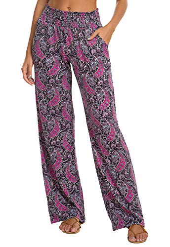 Urban CoCo Damen Boho Palazzo Hose Weites Bein Loungehose, #8, M von Urban CoCo