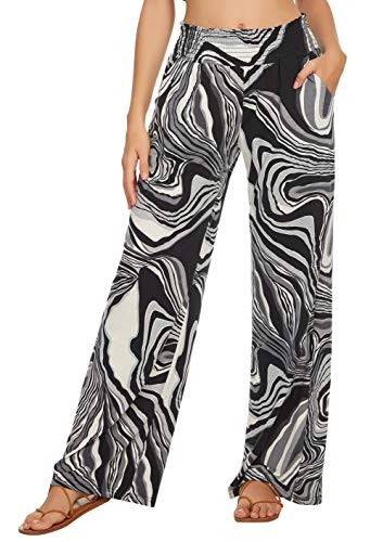 Urban CoCo Damen-Palazzo-Hose im Boho-Stil, weites Bein, Strandhose, hohe Taille, Loungehose mit Taschen, #12, XX-Large von Urban CoCo