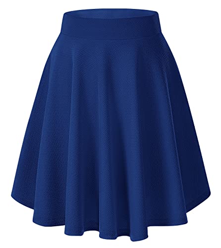 Urban CoCo Damen Grund Versatile Stretchy Ausgestellte beiläufige Mini Skater-Rock X-Large königlich blau-long von Urban CoCo