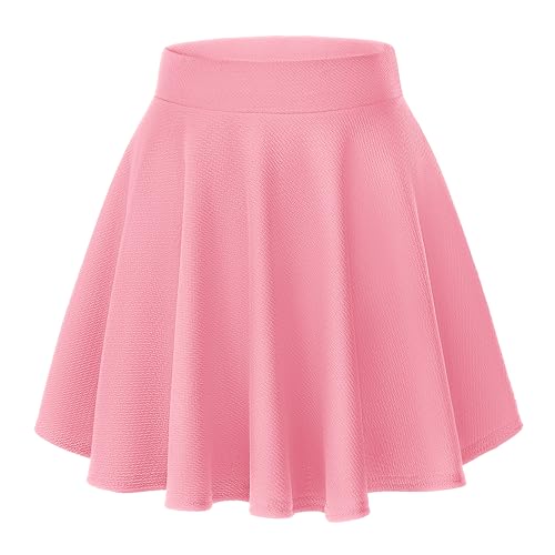 Urban CoCo Damen Grund Versatile Stretchy ausgestellte beiläufige Mini Skater-Rock klein rosa von Urban CoCo