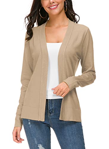 Urban CoCo Damen-Strickjacke, langärmelig, vorne offen, aprikose, Small von Urban CoCo