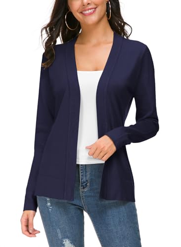 Urban CoCo Damen Langarm vorne offen Strickjacke Sweater X-Large Marine blau von Urban CoCo