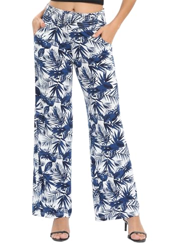 Urban CoCo Palazzo-Hose im Boho-Stil für Damen, weites Bein, Strandhose, hoher Taillenbund, Loungehose mit Taschen, #21, XX-Large Urban CoCo Palazzo-Hose im Boho-Stil für Damen, weites Bein, Strandhose, hoher Taillenbund, Loungehose mit Taschen, #21, XX-Large von Urban CoCo