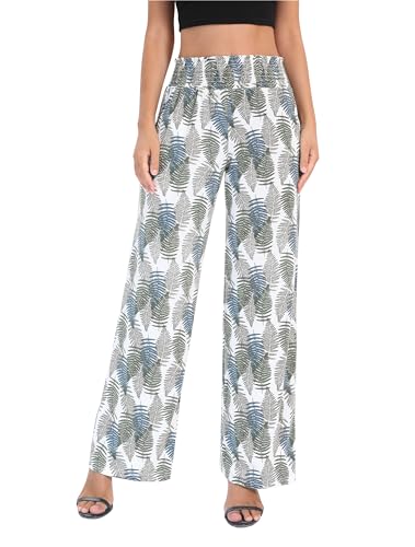 Urban CoCo Palazzo-Hose im Boho-Stil für Damen, weites Bein, Strandhose, hoher Taillenbund, Loungehose mit Taschen, #30, XX-Large Urban CoCo Palazzo-Hose im Boho-Stil für Damen, weites Bein, Strandhose, hoher Taillenbund, Loungehose mit Taschen, #30, XX-Large von Urban CoCo