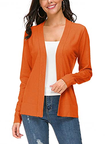 Urban CoCo Damen-Strickjacke, langärmelig, vorne offen, Orange/Abendrot im Zickzackmuster (Sunset Chevron), Medium von Urban CoCo