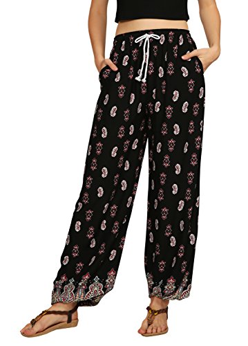 Urban CoCo Damen-Yogahose, Haremhose mit Blumenmuster im Boho-Stil - Schwarz - X-Groß Urban CoCo Damen-Yogahose, Haremhose mit Blumenmuster im Boho-Stil - Schwarz - X-Groß von Urban CoCo