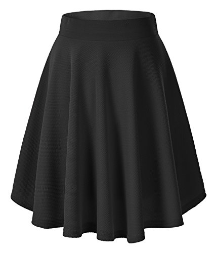 Urban CoCo Damen grund versatile stretchy ausgestellte beiläufige mini skater-rock groß schwarz-lang von Urban CoCo