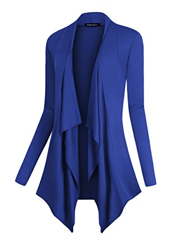Urban CoCo Women's Drape Front Open Cardigan Long Sleeve Irregular Hem (L, Royal Blue) von Urban CoCo