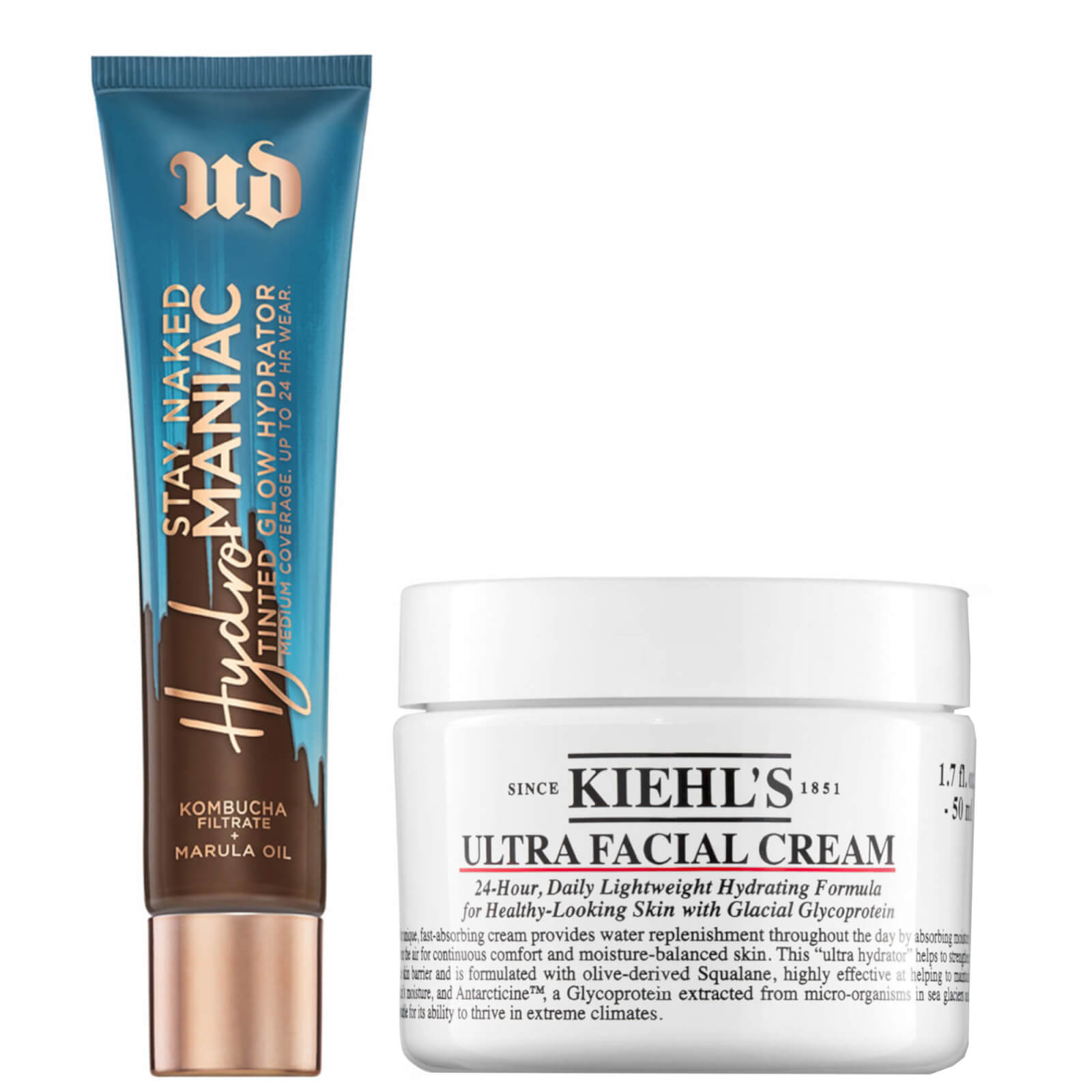 Urban Decay Hydromaniac Tinted Glow x Kiehl's Ultra Facial Cream 50 ml Bundle (verschiedene Farbtöne) - 90 von Urban Decay