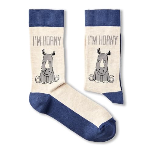 Urban Eccentric Unisex I'm Horny Socken | Geschenk | 1 Paar | Baumwollreiche Socken | Premium-Socken | Neuheit | Geschenke, mehrfarbig, 6-11 von Urban Eccentric